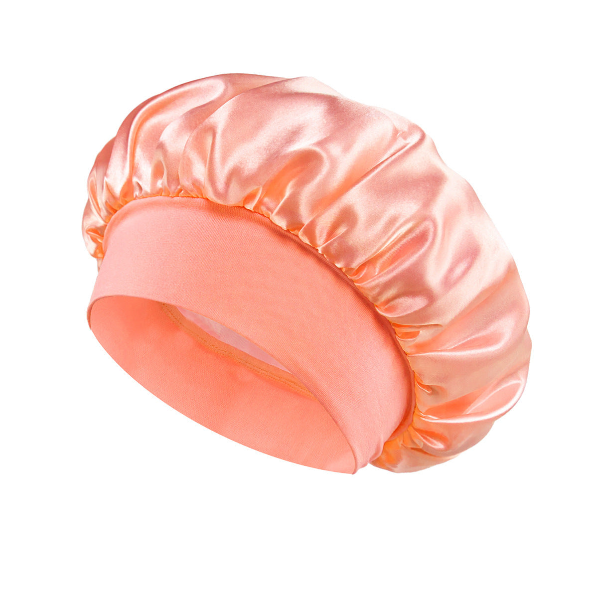 Solid Color Satin Wide Brim Nightcap
