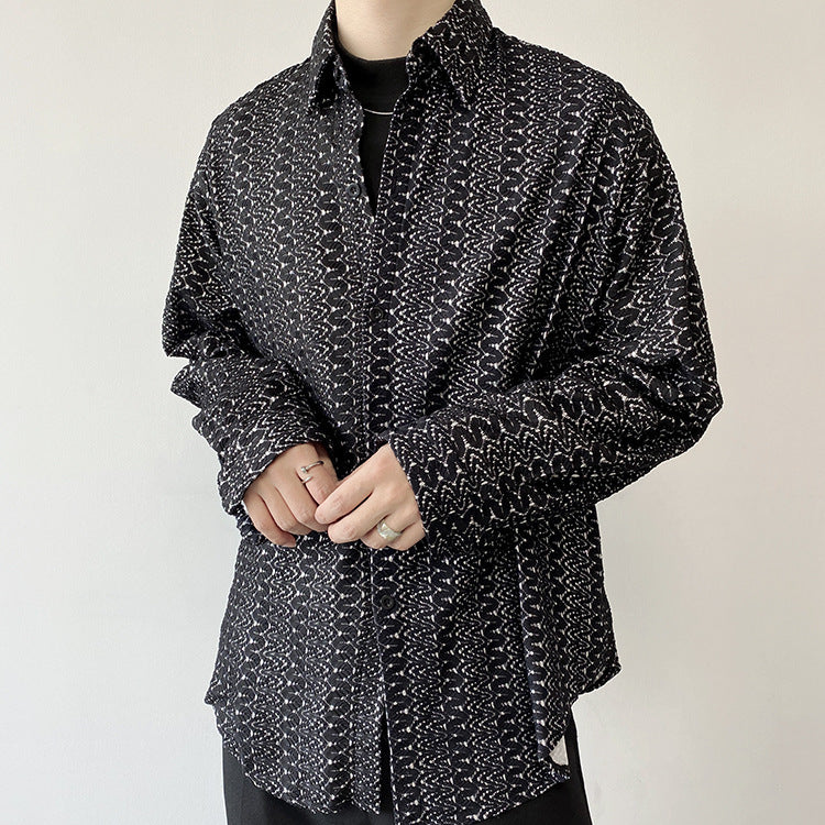Sequined Long Sleeve Button Down