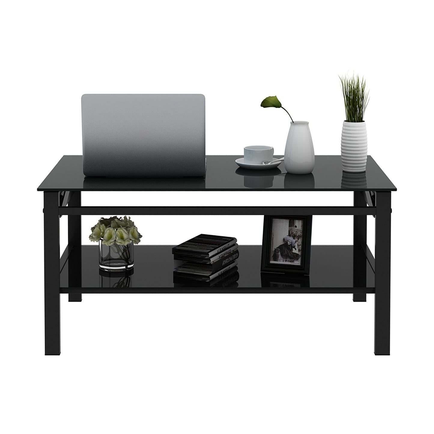 Glass Lift Top Coffee Table - 2-Layer Tempered Glass