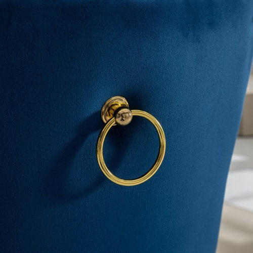 High-end Tufted Solid Wood Contemporary Velvet Dining Chair With Golden Stainless Steel Plating Legs -Nailhead Trim - Set Of 2