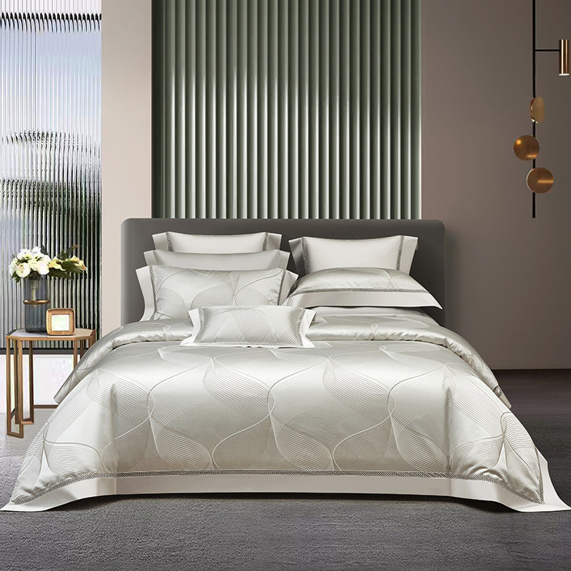 Silk High Precision Four-piece Jacquard Bed Set