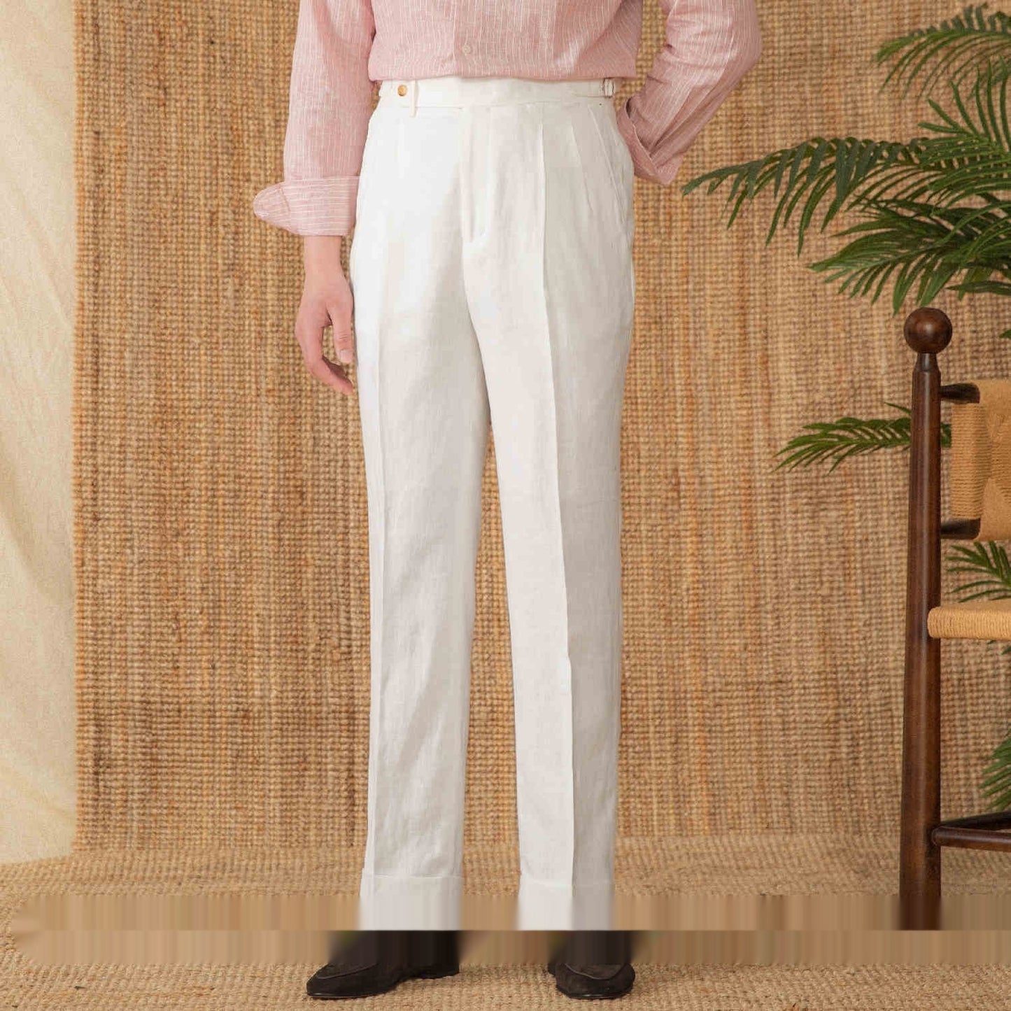 Linen High Waist Straight Loose Trousers