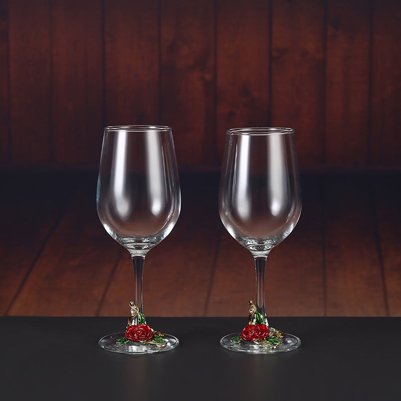 Enamel Crystal Glass Red Wine Glass Goblet Decanter