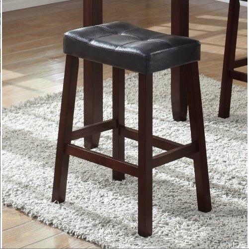 Counter Height Glossy Print Marble Breakfast Table With Stools 3-Piece Set - Espresso