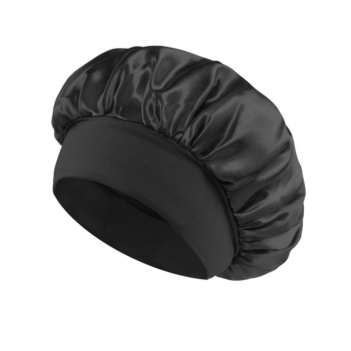 Solid Color Satin Wide Brim Nightcap
