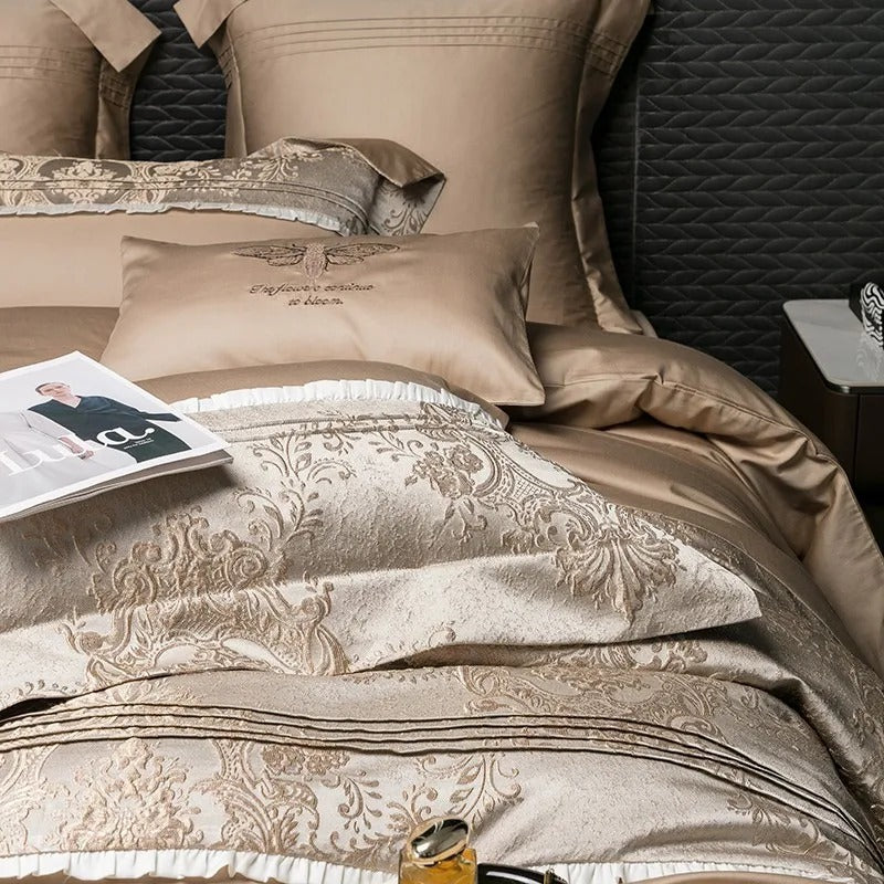 Long-staple Cotton Four-piece Jacquard Quilt Cover Bed Set
