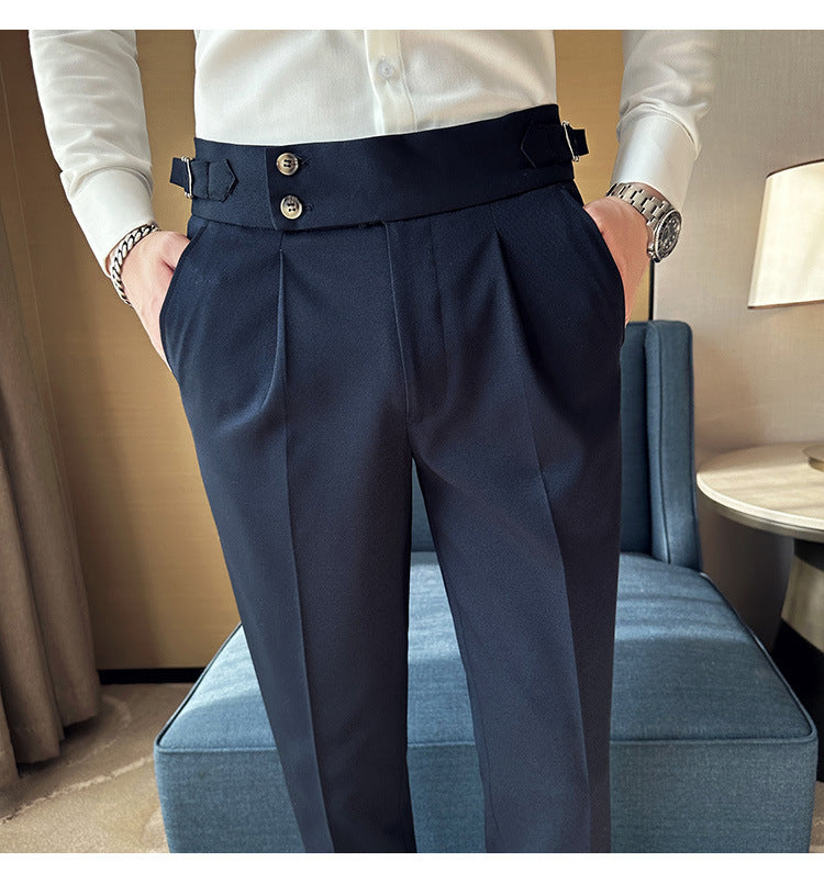 Slim-fit Ankle-Length Dress Pants