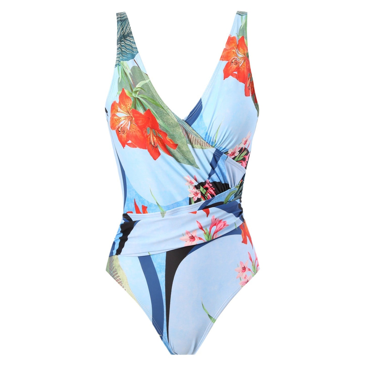 Floral Retro Conjoined Bikini Set