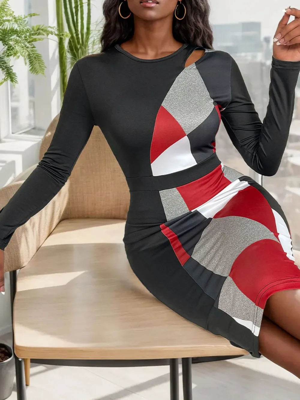 Slimming High Waisted Long Skirt Dress