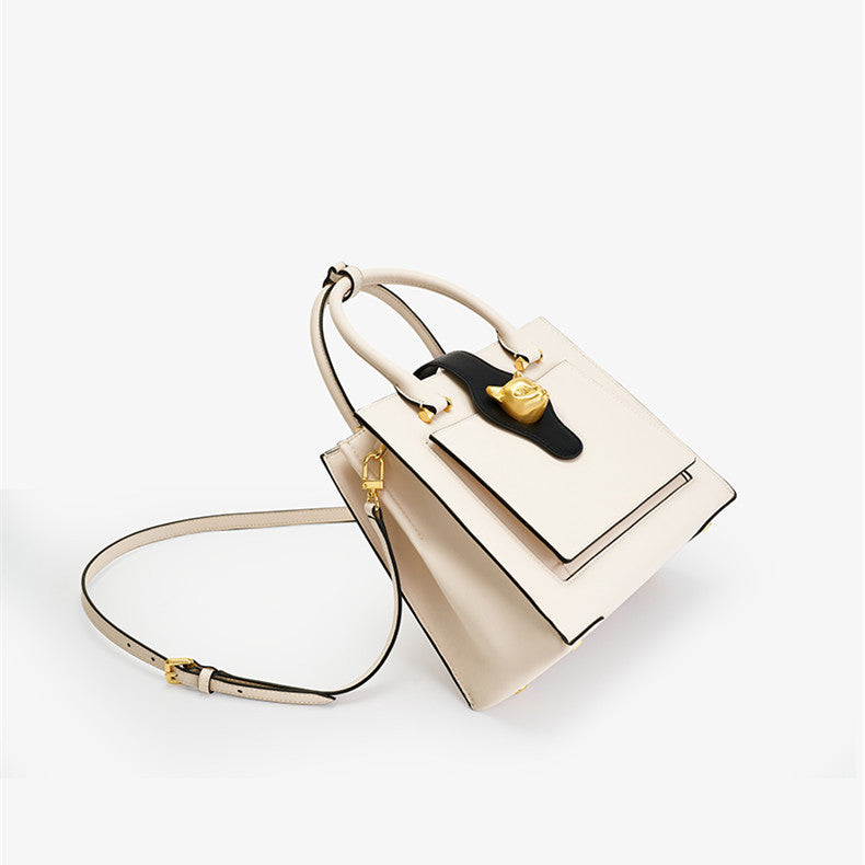 BAFELLI Cat Head Leather All-match HandBag