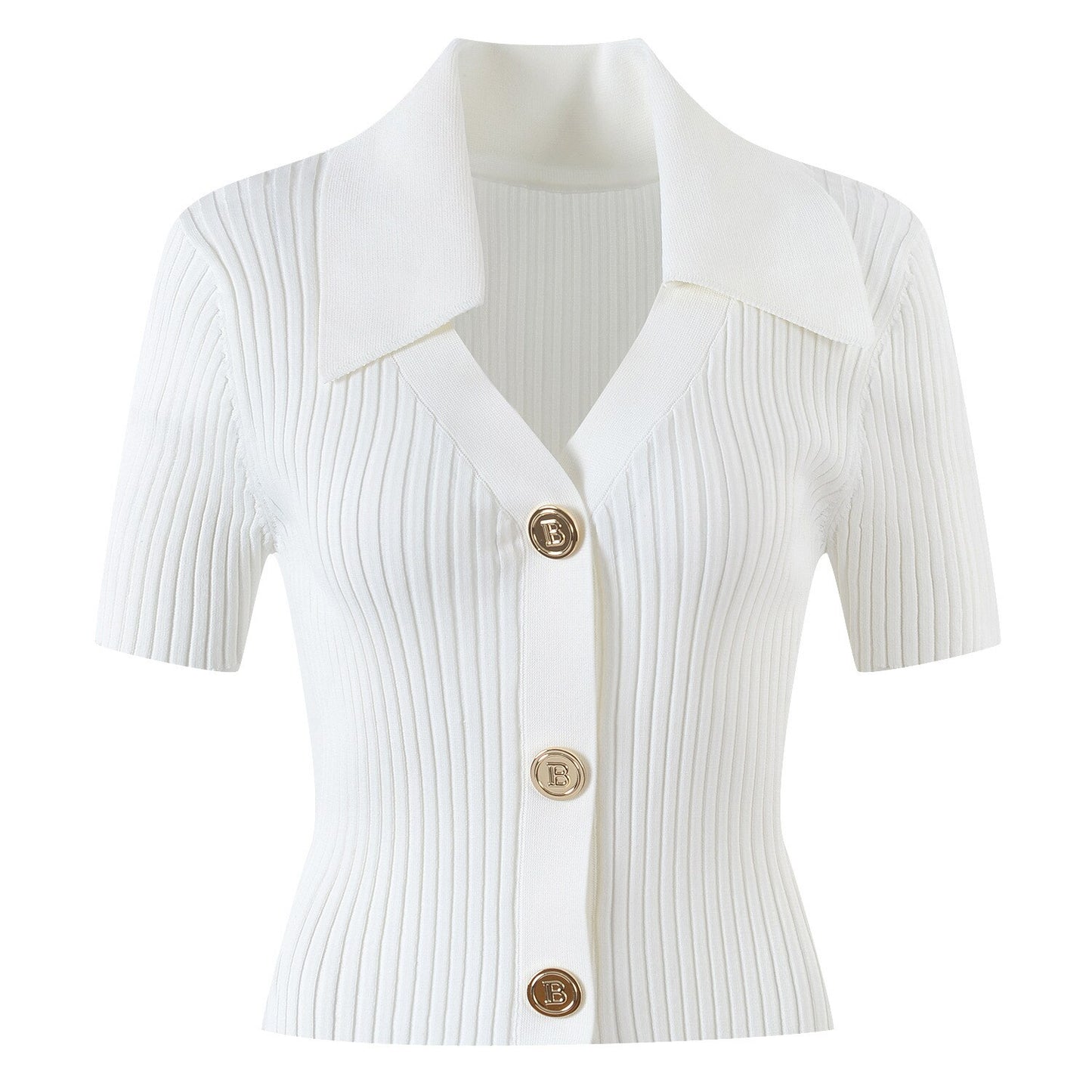 V-Neck Short Knitted Cardigan