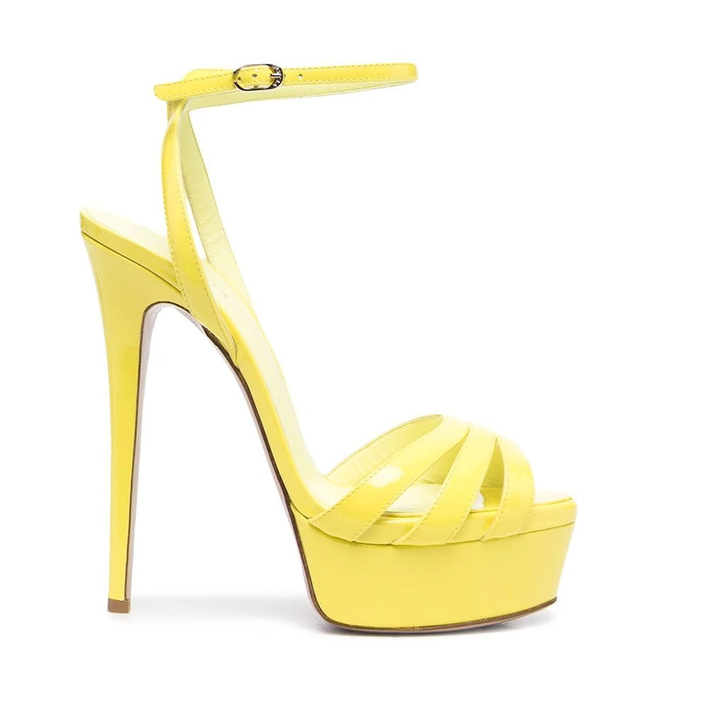 Round Toe Ankle Buckle Platform High Heels
