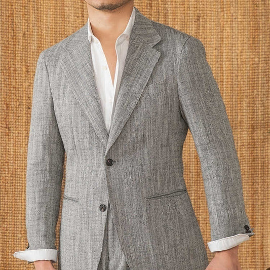 Thin Cotton And Linen Gentry With Half Lining Italian Suit
