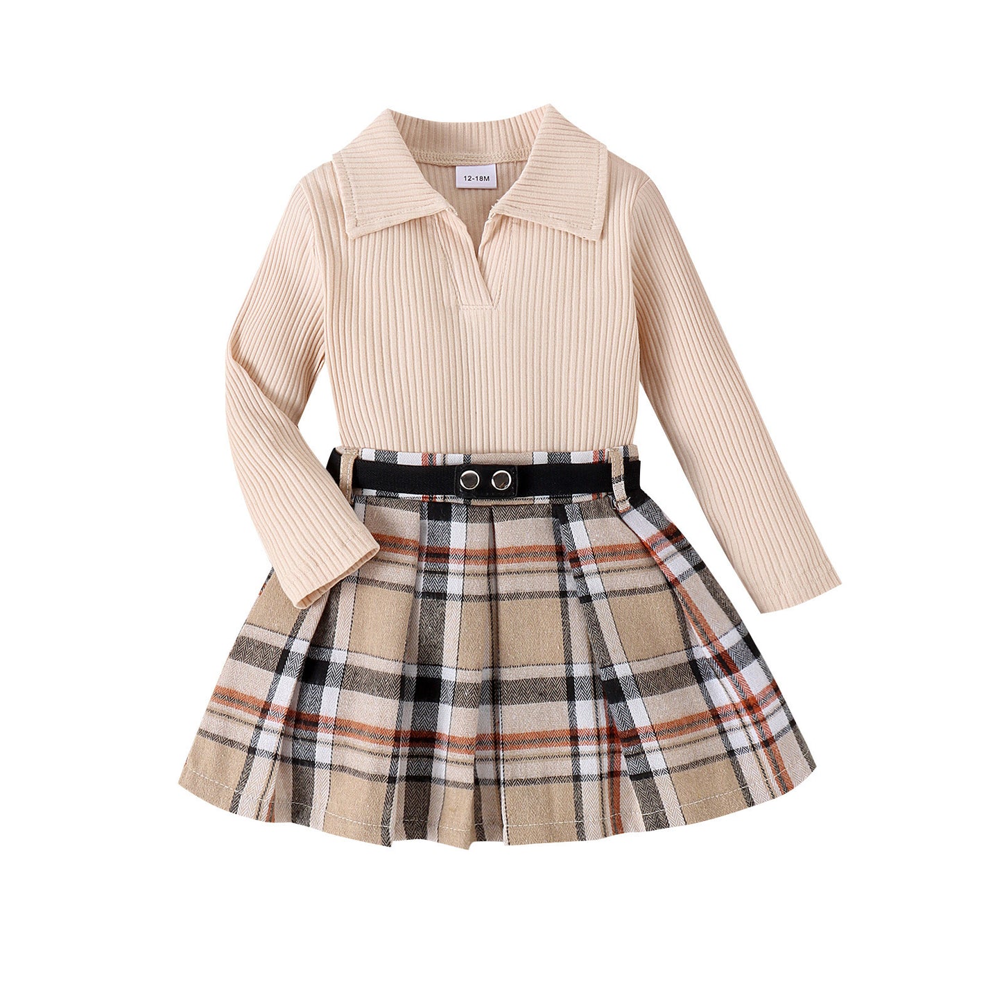 Long Sleeve Pleated Skirt Set