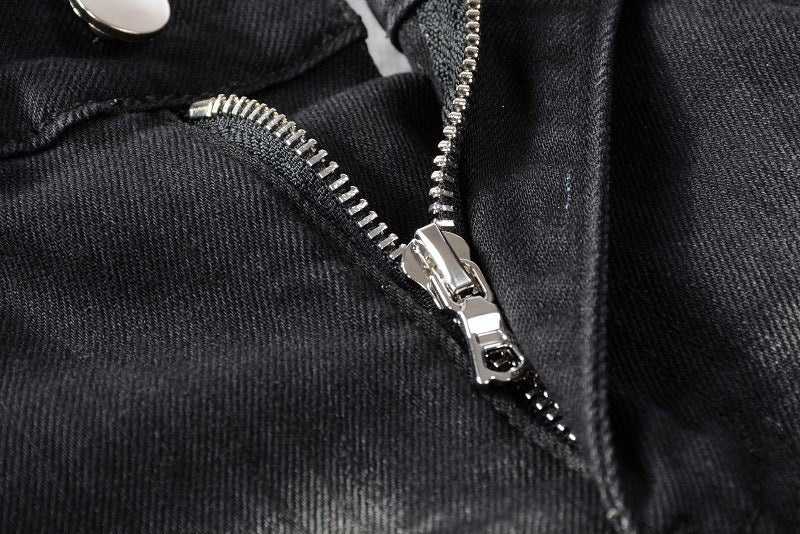 High Street Patch Embroidered Stretch Slim Jeans