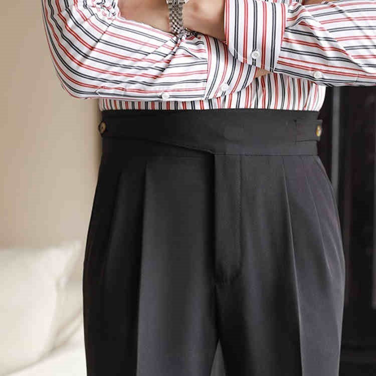 High-waisted Paris Button Straight Leg Pants