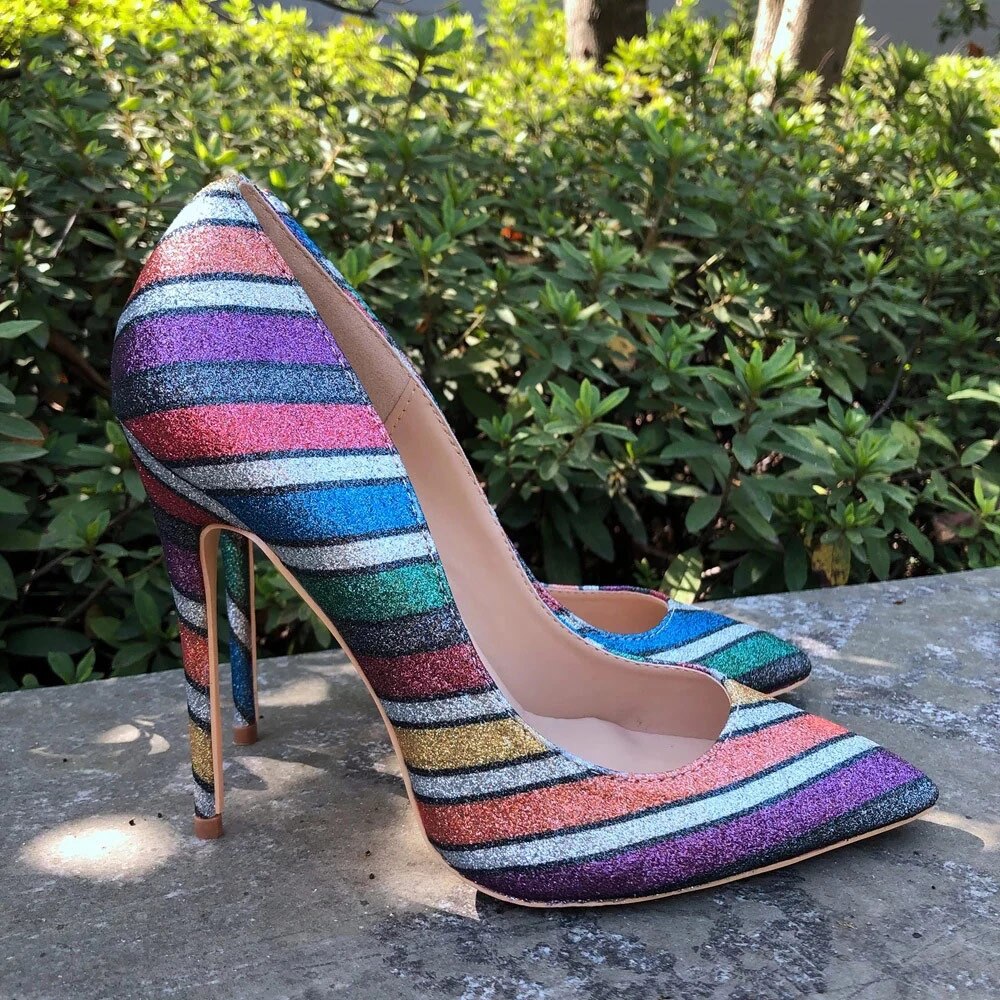 Tikicup Rainbow Iridescent Stiletto High Heels