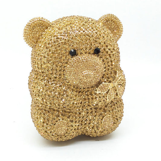 Bear Diamond Clutch Bag