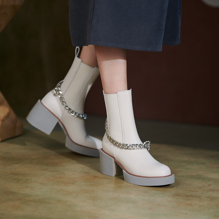 Ankle Chain Thick Soled Martin Boots