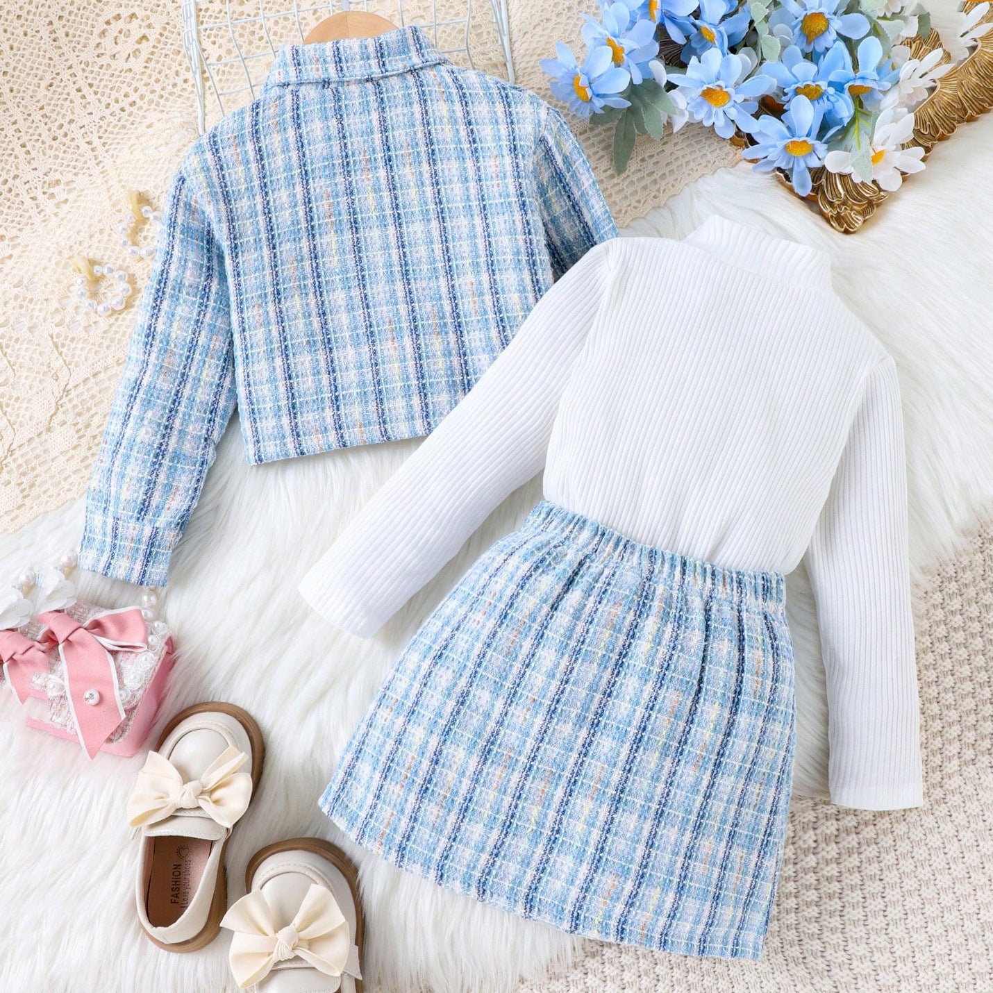 Turtleneck Top Skirt Outfit