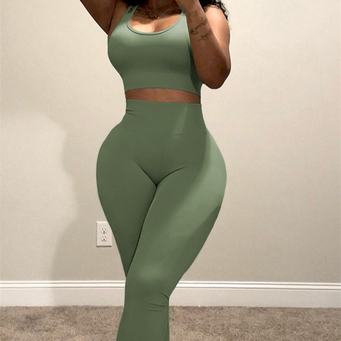 Two Piece Tights Camisole Sports Set