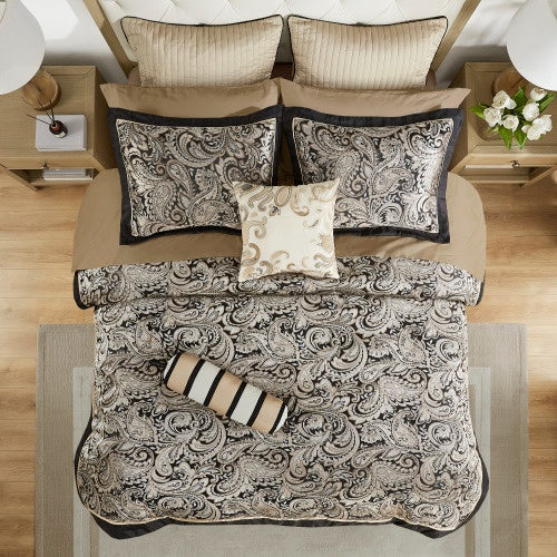 12 Piece Comforter Set With Cotton Bed Sheets - Queen Size