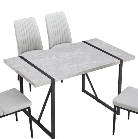 55 Inch Rectangular Dinner Table - Gray