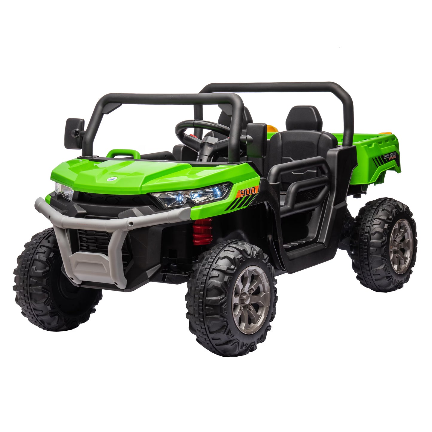 24V Ride On Dump Truck - 2 Seater Kids UTV with Electric Dump Bed - Green