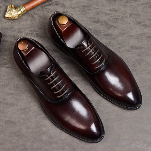 Leather Lace -Up Oxford Dress Shoes