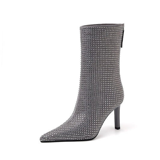 Sequins High Heel Zipper Boots