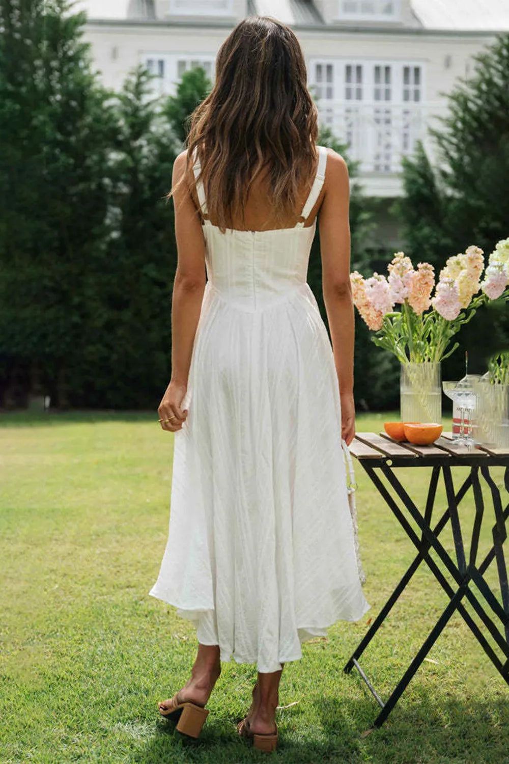 Sleeveless Camisole Irregular Hem Long Dress