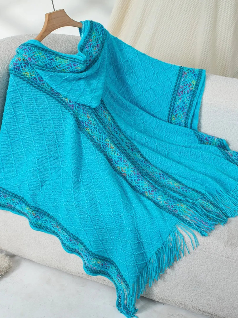 Hooded Tassel Cloak Sweater Shawl