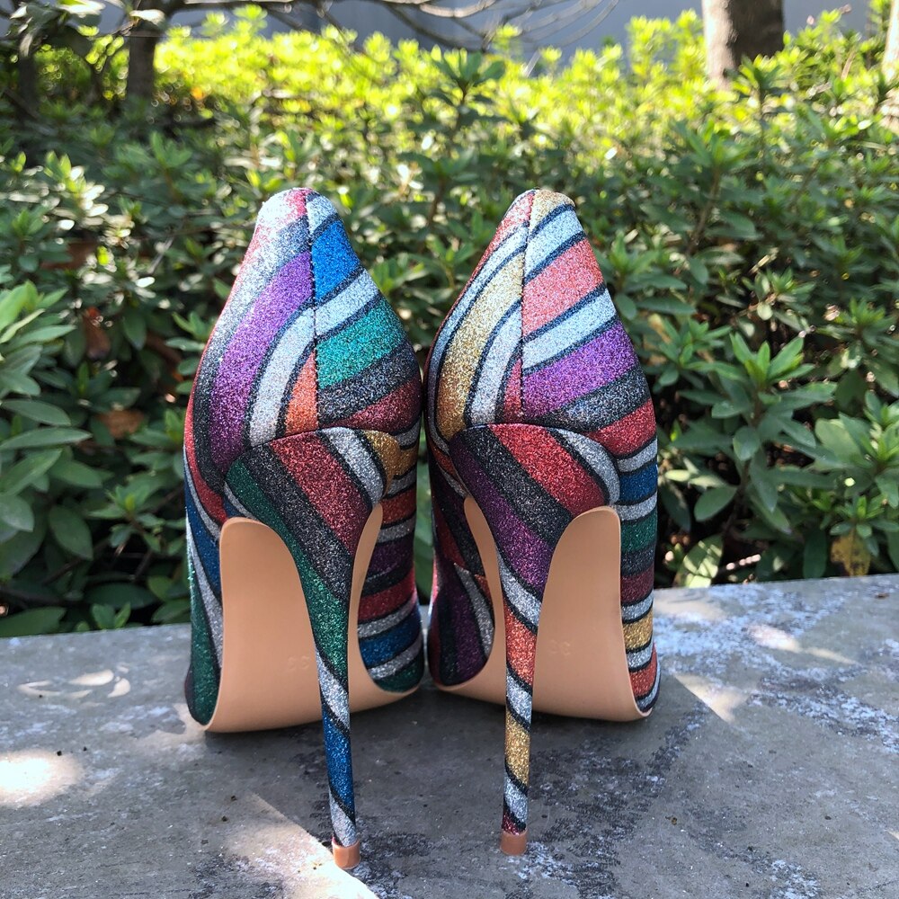 Tikicup Rainbow Iridescent Stiletto High Heels