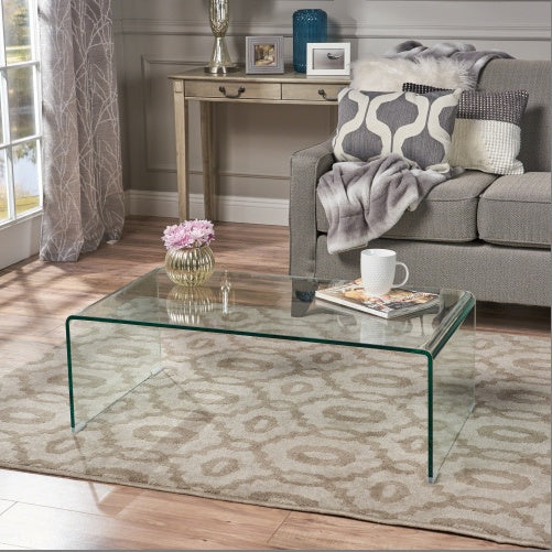 Tempered Bent Glass Coffee Table - US SHIPPING ONLY
