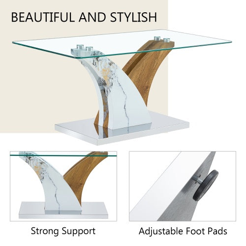 Rectangular Tempered Glass Coffee Table