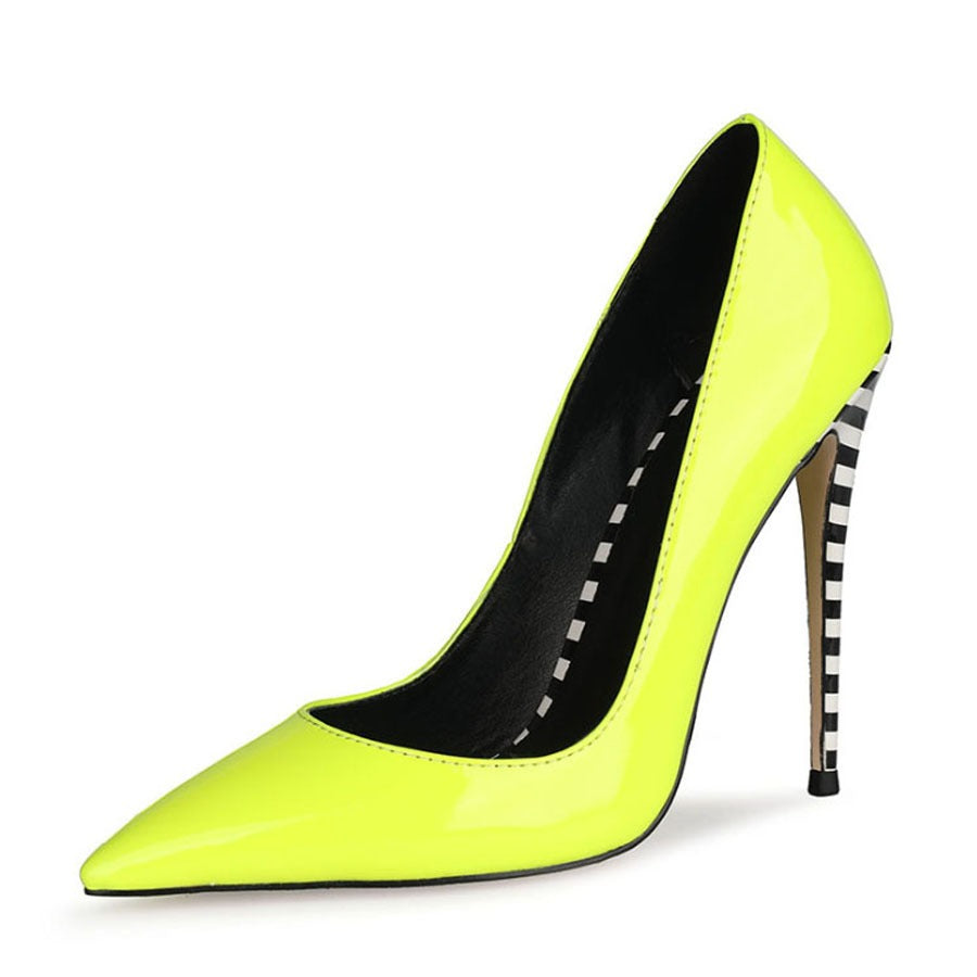 Pointed Patent Leather High Heels