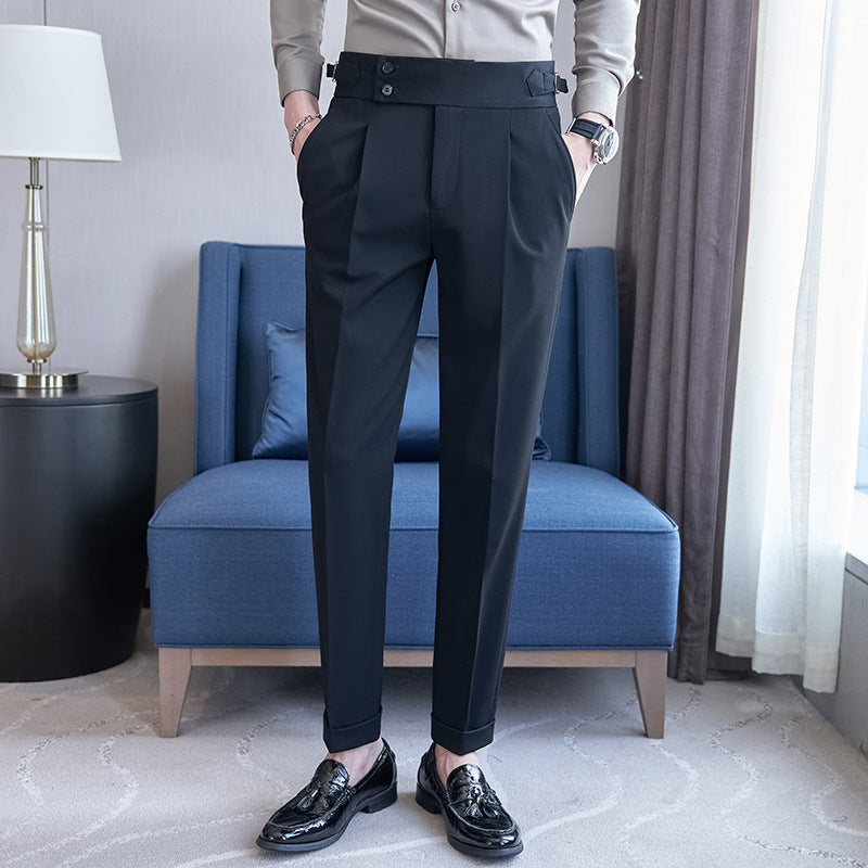 Slim-fit Ankle-Length Dress Pants