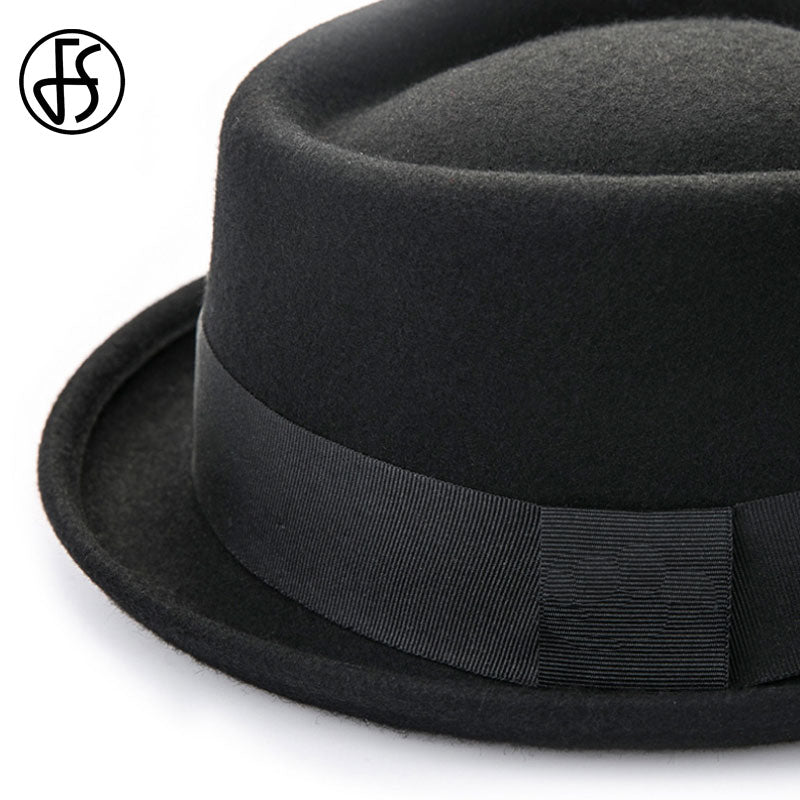 Pork Pie Wool Felt Trilby Fedora