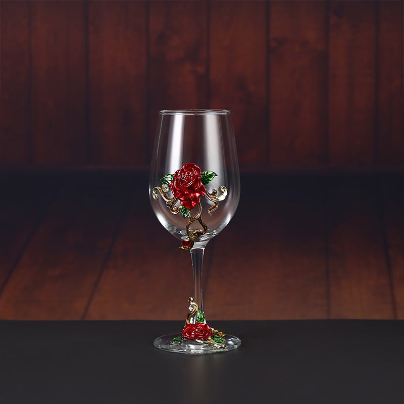 Enamel Crystal Glass Red Wine Glass Goblet Decanter