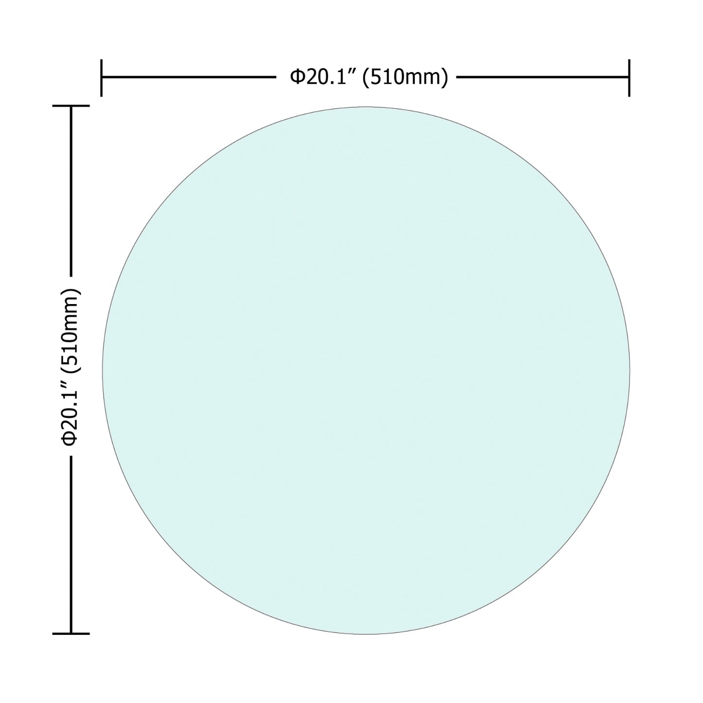 Round Tempered Glass Table Top with Thick Polished Edge