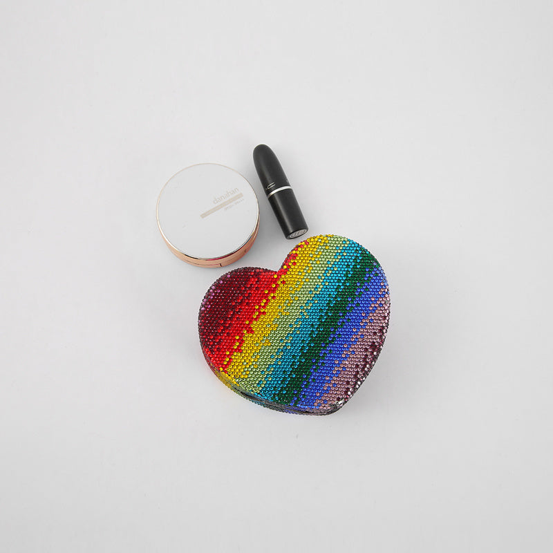 Diamond Heart Gradient Rainbow Clutch