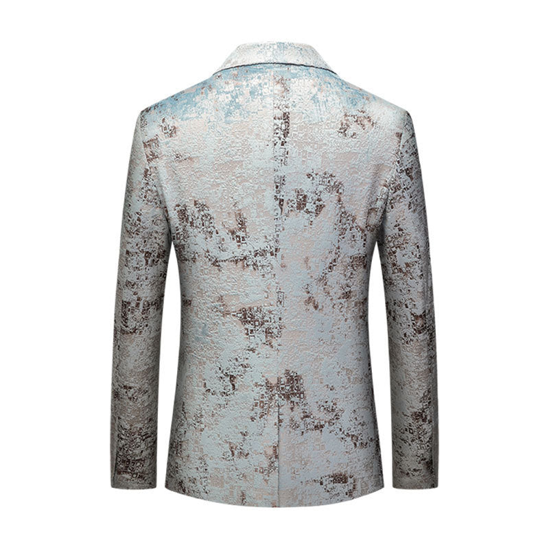 Textured Single Breasted Slim Fit Blazer