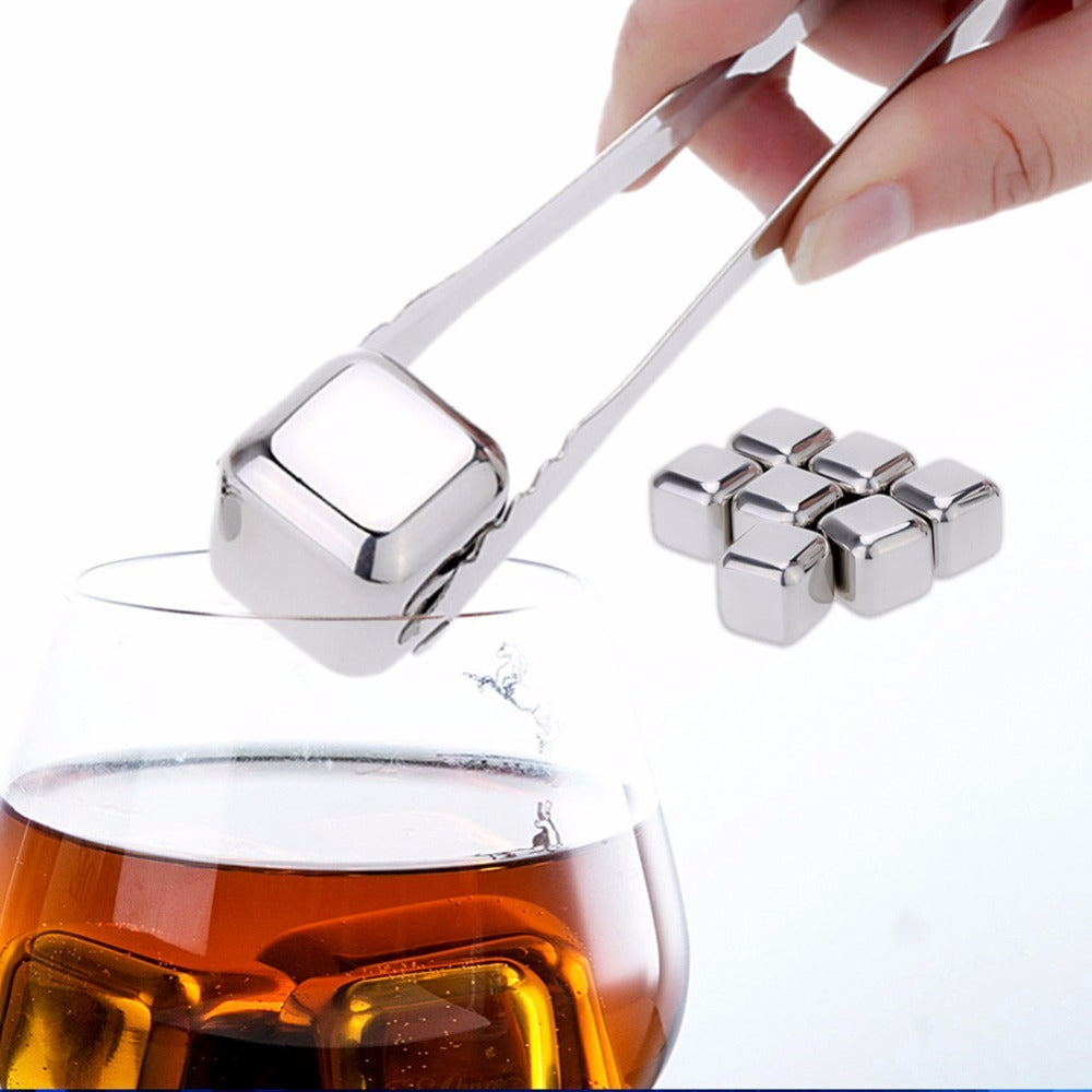 Stainless Steel Chilling Stones Ice Cubes Set