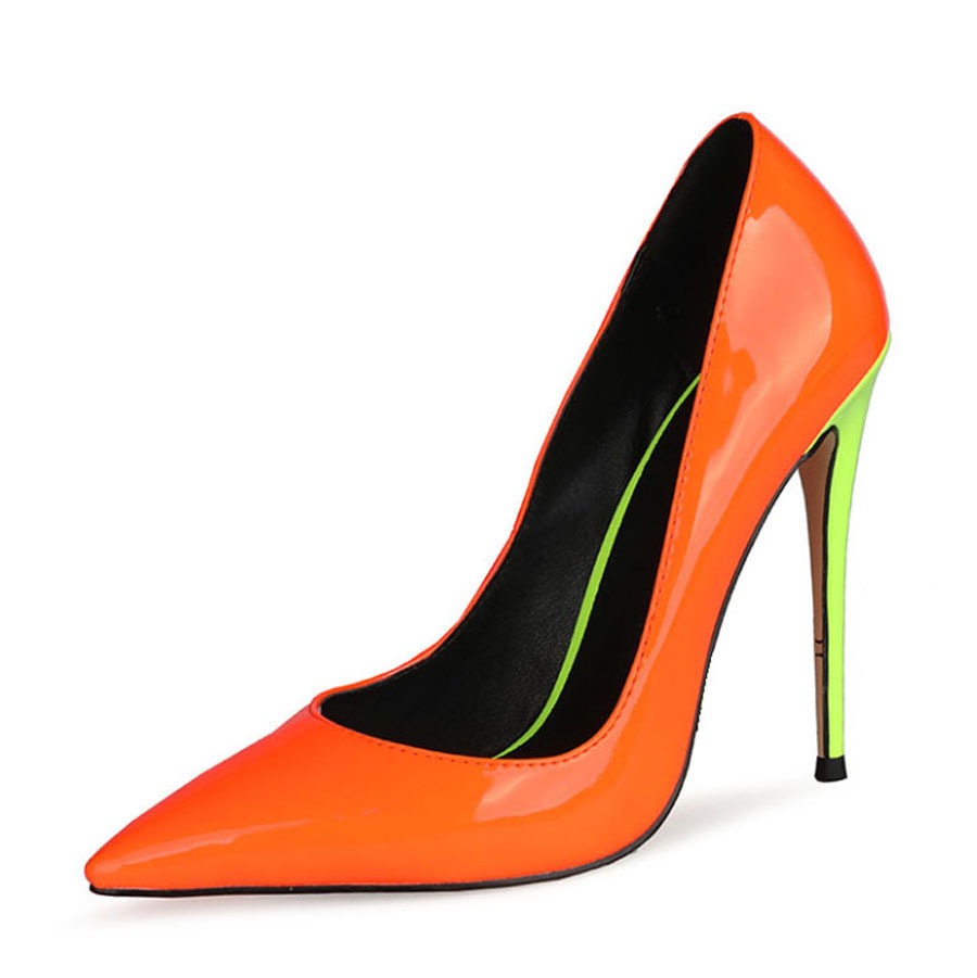 Pointed Patent Leather High Heels