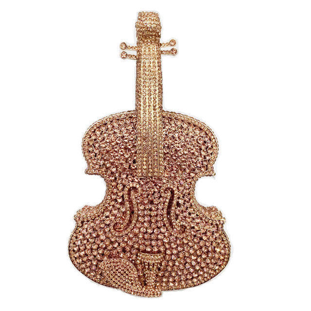 Violin Crystal Evening Party Clutch