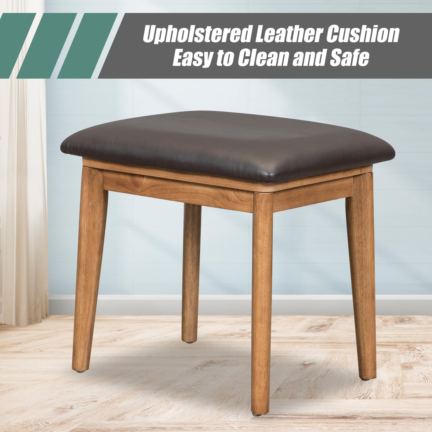 43.3 Inch Classic Wooden Makeup Vanity Set