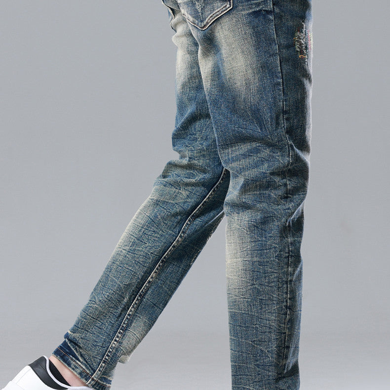 Straight Slim Cotton Vintage Jeans