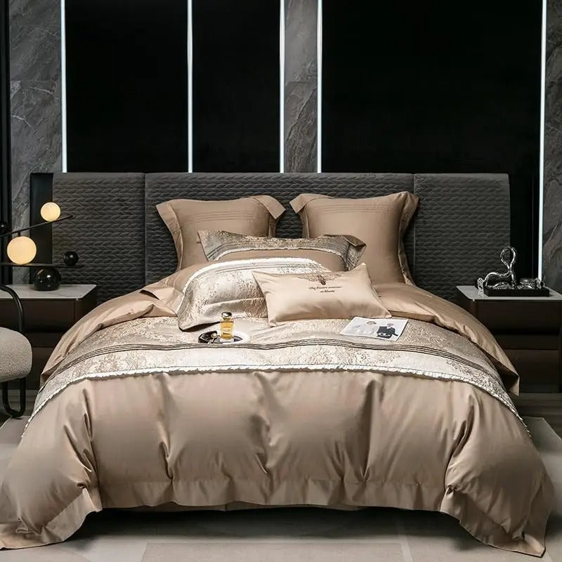 Long-staple Cotton Four-piece Jacquard Quilt Cover Bed Set