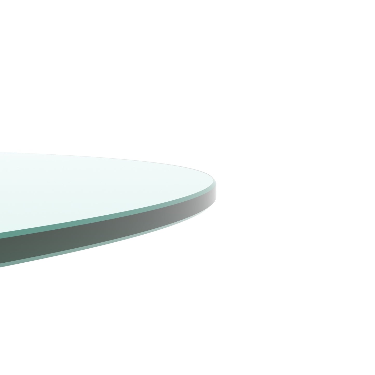 Round Tempered Glass Table - Thick Flat Polished Edge