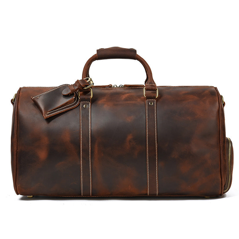 Vintage Cowhide Luggage Duffel Bag